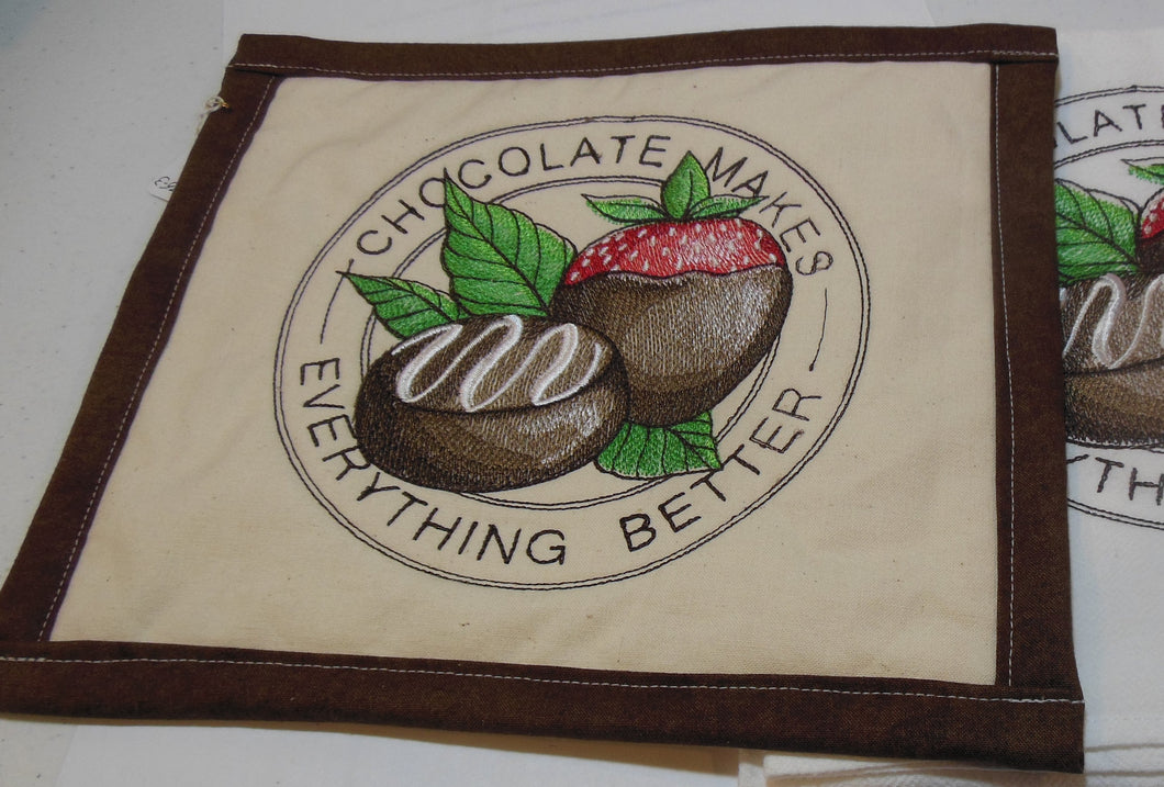 Chocolate makes everthing better Towel & Potholder Set