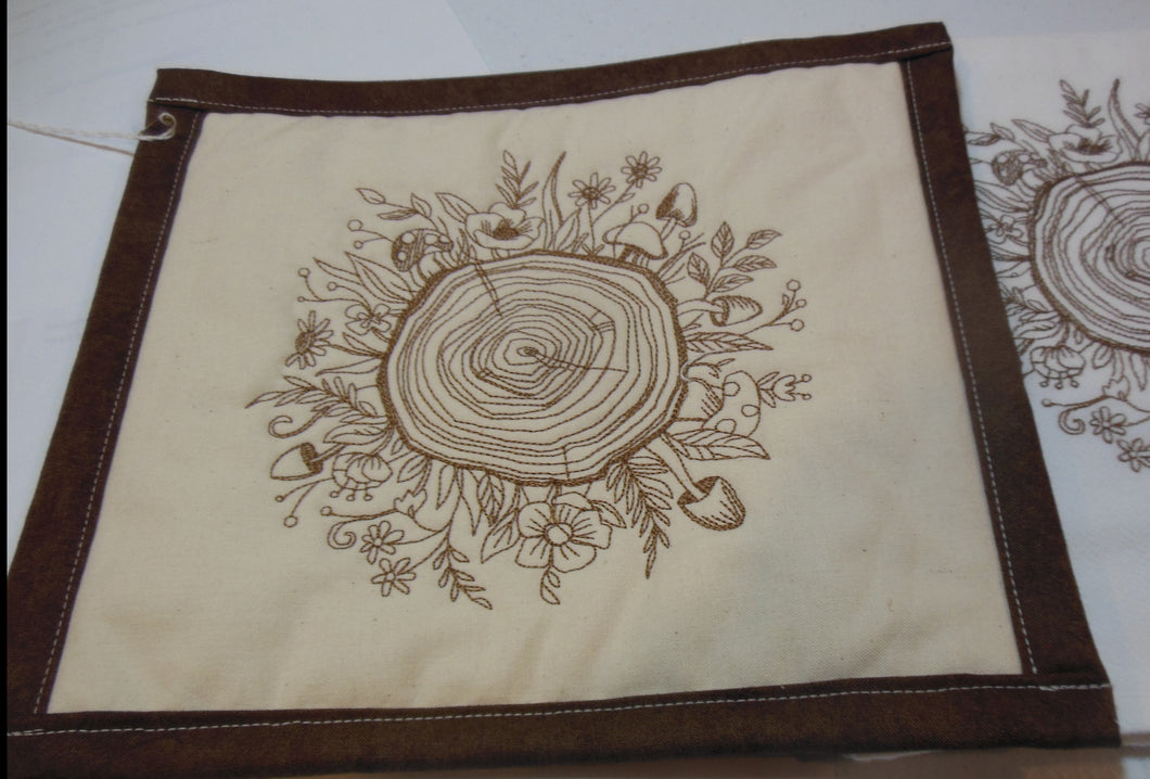 Botanical tree rings Towel & Potholder Set