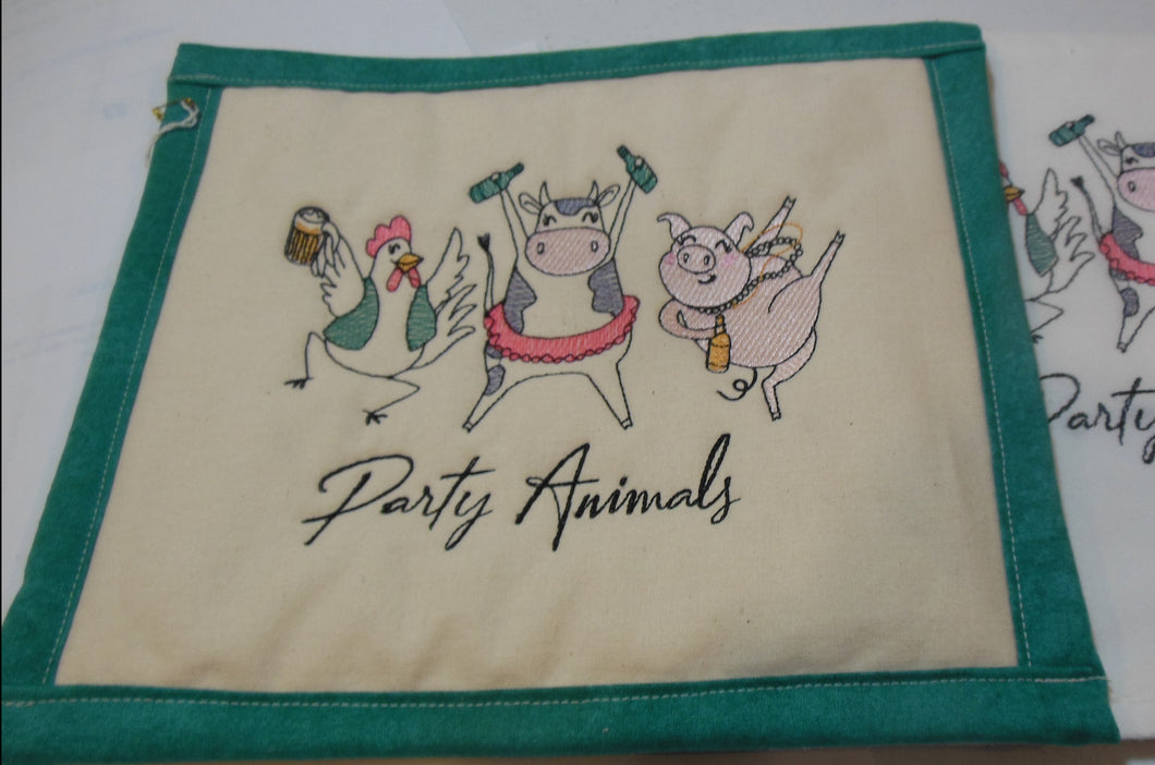 Party Animals Towel & Potholder Set