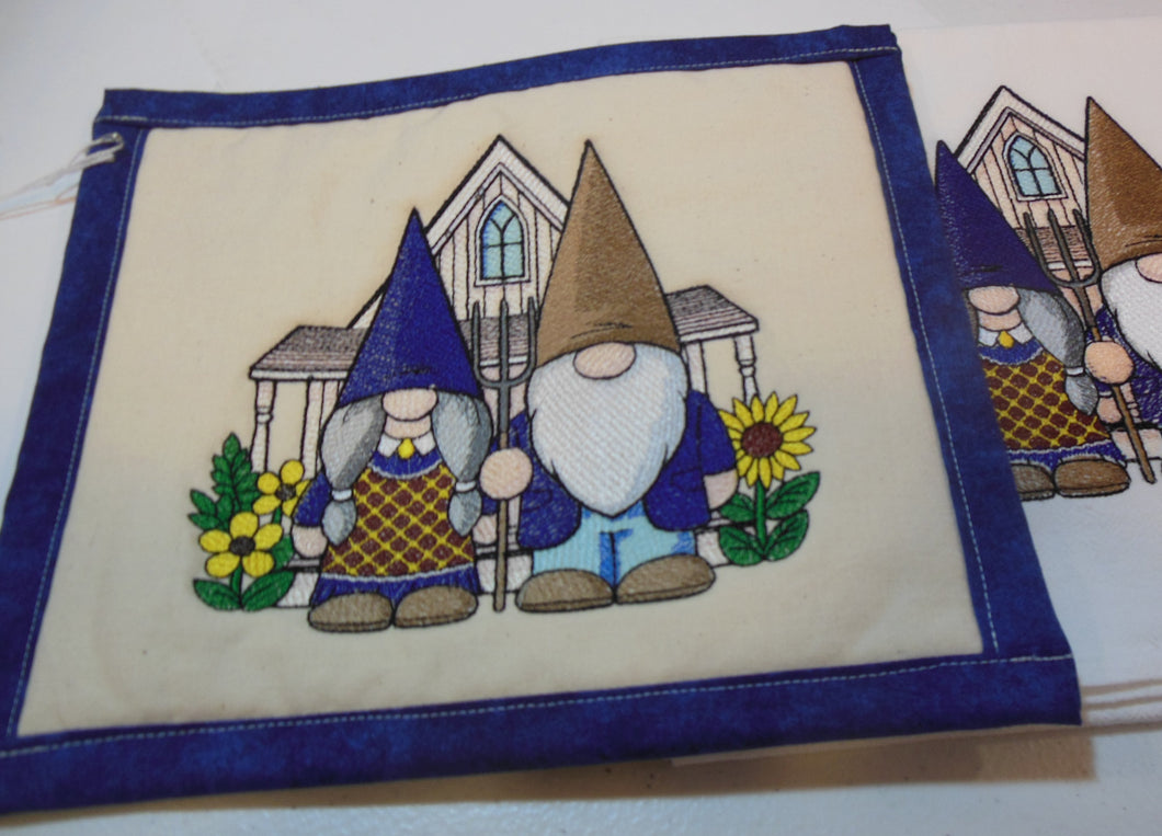 American Gothic Gnomes Towel & Potholder Set