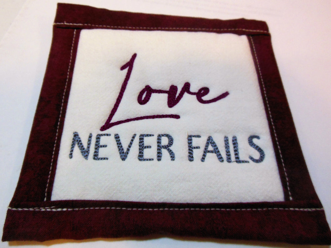 Love never fails  Coaster