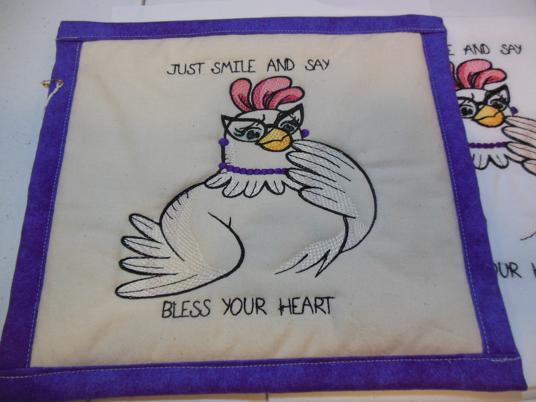 Bless your heart, chicken Towel & Potholder Set