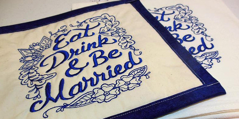 Eat Drink & Be Married Towel & Potholder Set