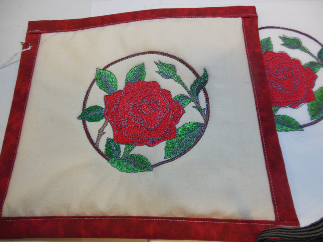 Elegent flower circle  Rose Towel & Potholder Set