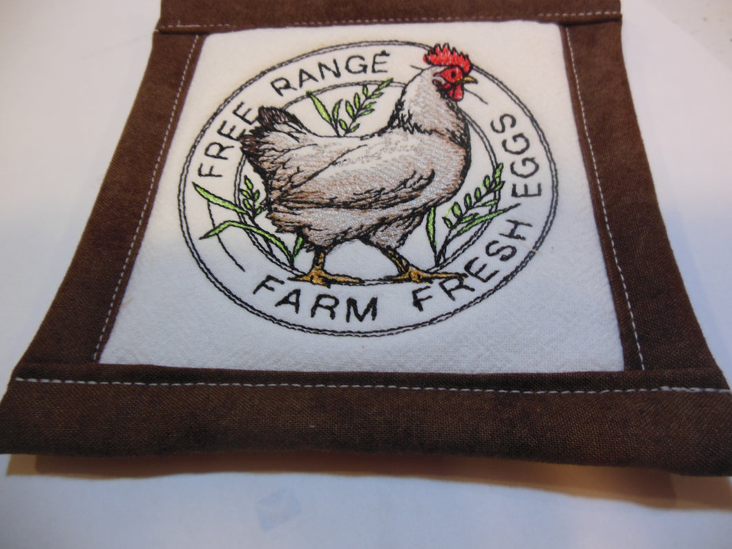 Farm fresh eggs, Chicken stamp Coaster