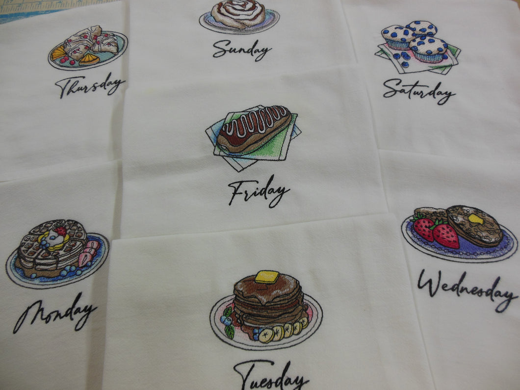 Sweet Treats Days of the week Towels
