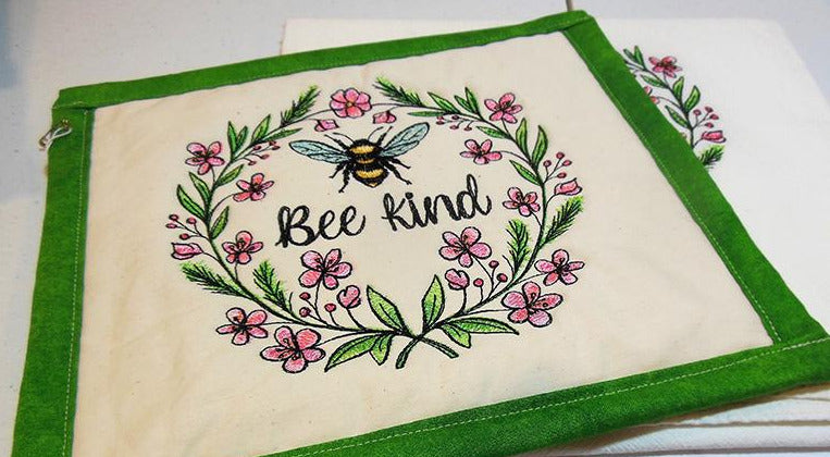 Bee Kind Towel & Potholder Set