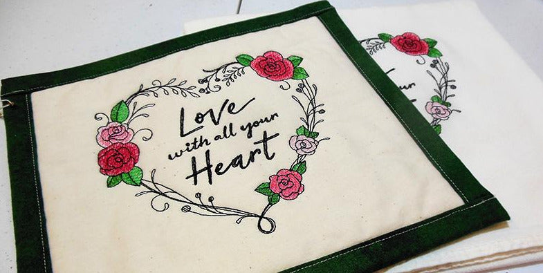 Love with all Your Heart Towel & Potholder Set