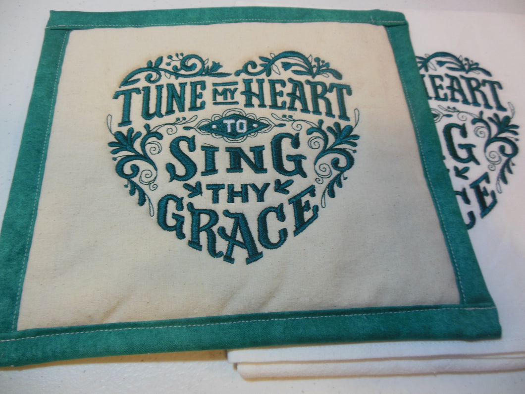 Tune my heart to sing thy grace Towel & Potholder Set