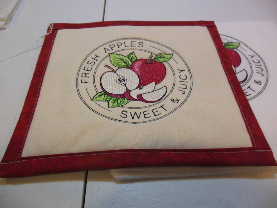 Sweet & juicy apples stamp Towel & Potholder Set