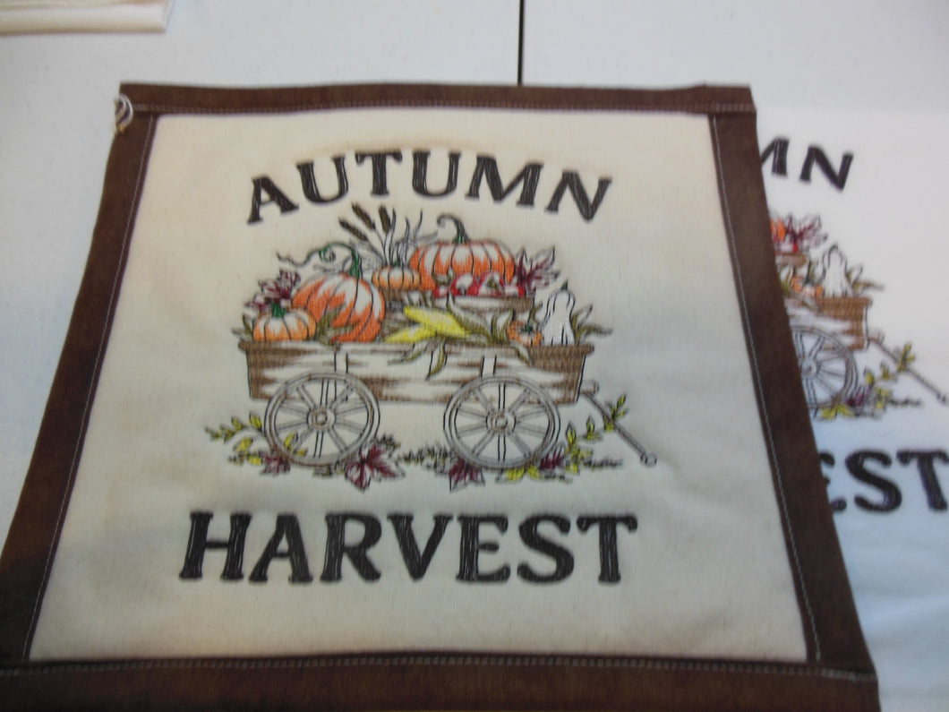 Autumn Harvest - wagon Towel & Potholder Set