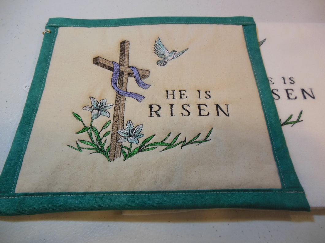 He is risen cross Towel & Potholder Set