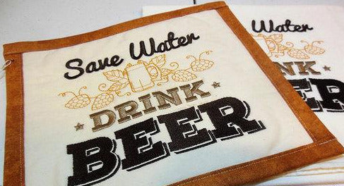 Save Water Drink Beer Towel & Potholder Set