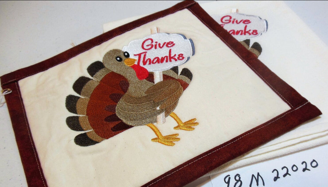 Give Thanks Turkey Towel & Potholder Set