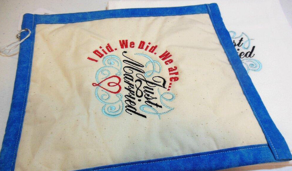 Just Married Towel & Potholder Set