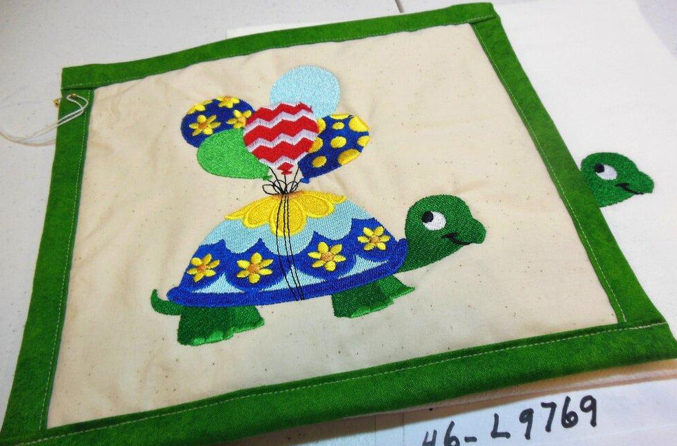 Turtle with Balloons Towel & Potholder Set