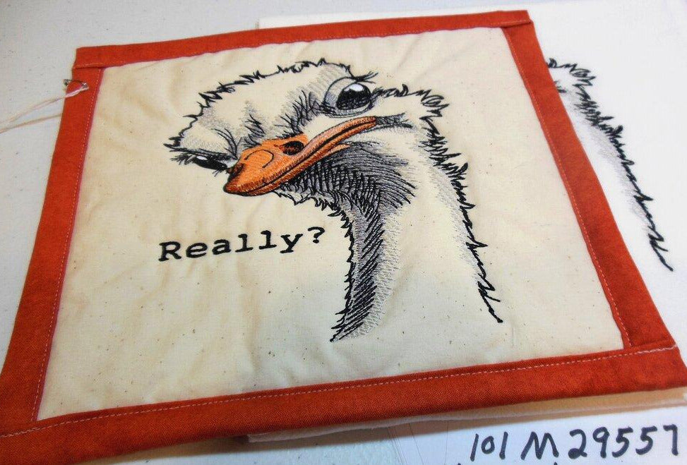 Really Ostrich Towel & Potholder Set