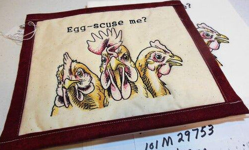 Egg-scuse Me? Towel & Potholder Set