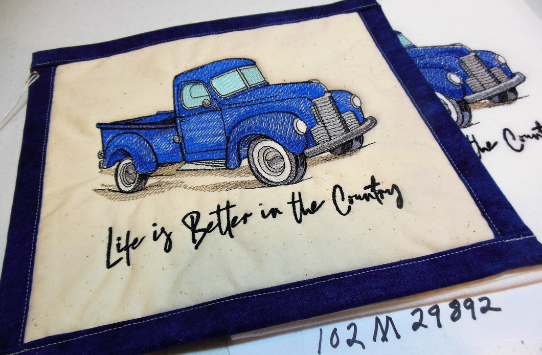 Life is Better in the Country Truck Towel & Potholder Set