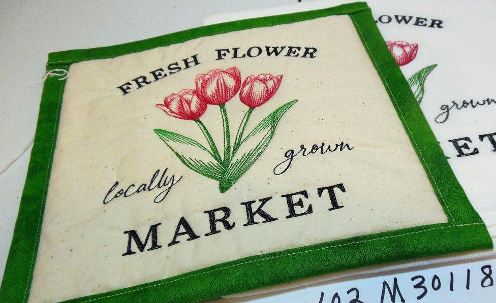 Fresh Flower Market Towel & Potholder Set