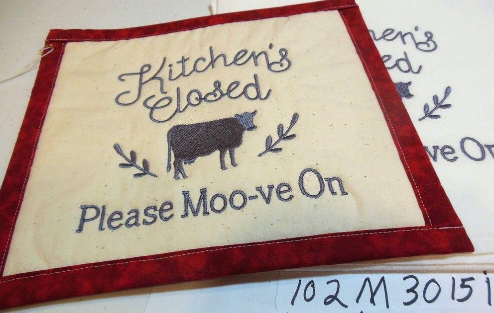 Kitchen's Closed Please Moove On Towel & Potholder Set