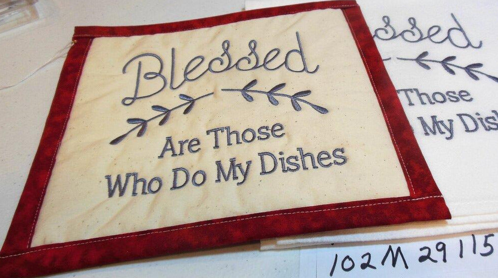 Blessed Are Those Who Do My Dishes Towel & Potholder Set